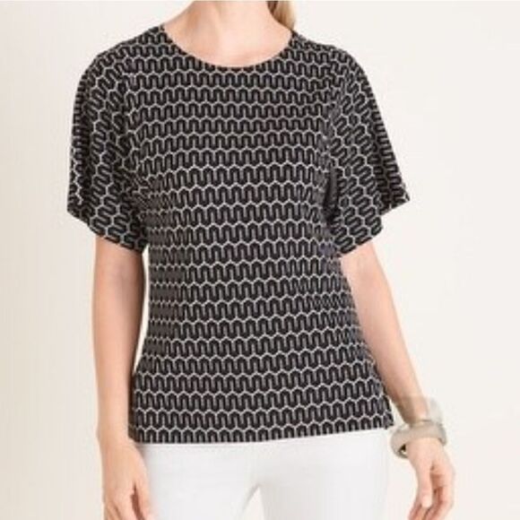 CHICO'S Geo Print Top - Size Small - Picture 1 of 6